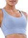 Women's sports top with push-ups and removable cups, Active, (gray-blue), S