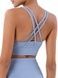 Women's sports top with push-ups and removable cups, Active, (gray-blue), S