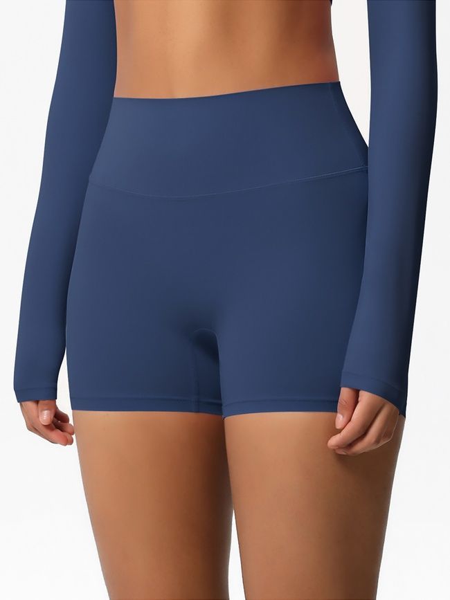 Szorty &bdquo;Basic&rdquo; bez push-upu sportowe damskie basowe do fitnessu, (ciemnoniebieskie), S