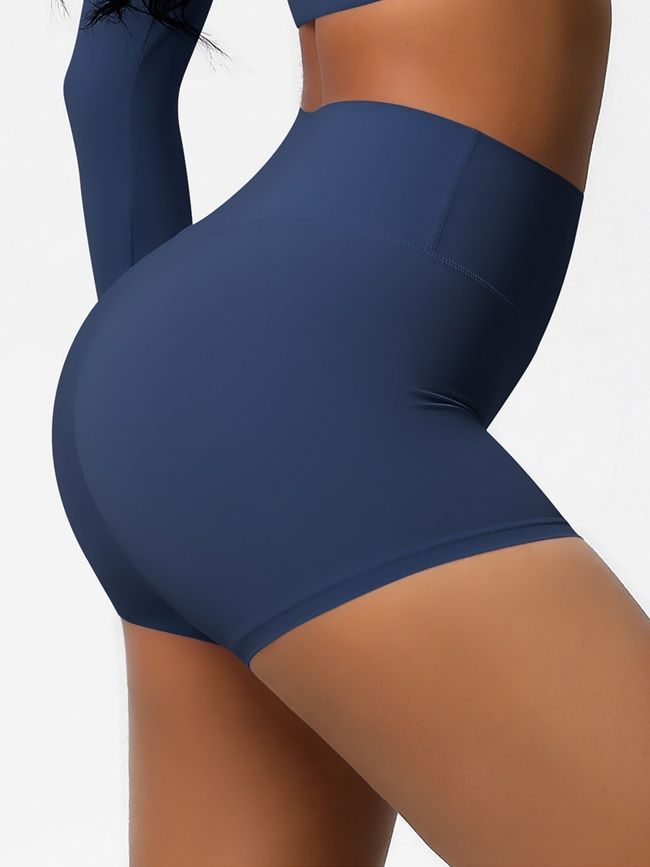 Szorty &bdquo;Basic&rdquo; bez push-upu sportowe damskie basowe do fitnessu, (ciemnoniebieskie), S