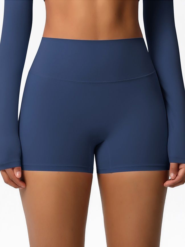 Szorty &bdquo;Basic&rdquo; bez push-upu sportowe damskie basowe do fitnessu, (ciemnoniebieskie), S
