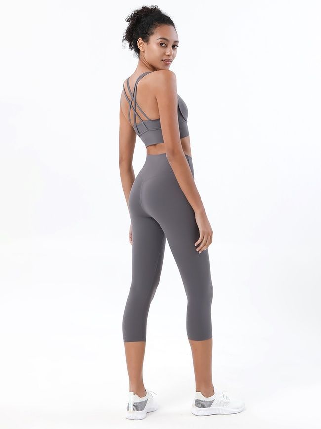 Women's sports top with push-ups and removable cups, Active, (gray), S