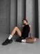 Women's fitness jumpsuit with zipper, shorts-style, and open back, Shadow Fit, (black), M