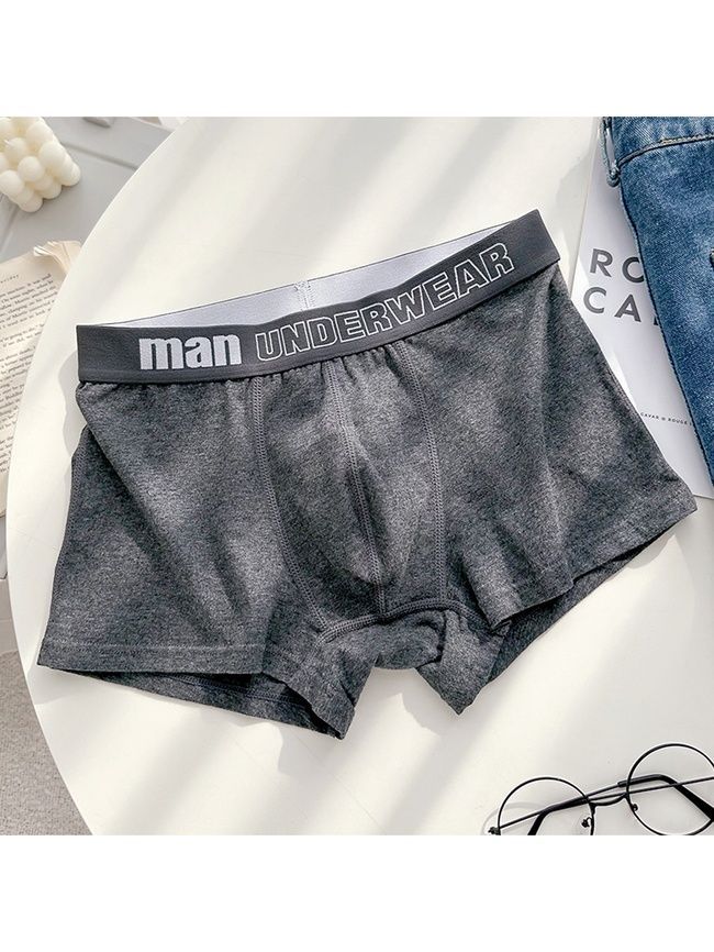 Мужские трусы боксеры хлопковые базовые, нижнее белье, Classic Boxers, (темно-серый), S BC03S фото