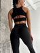 Women's sports leggings with push-up and V-shaped belt, Balance, (black), S