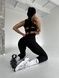 Women's sports leggings with push-up and V-shaped belt, Balance, (black), S
