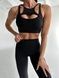 Women's sports leggings with push-up and V-shaped belt, Balance, (black), S