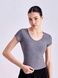 Women's sports T-shirt for fitness with a wide neck, Second Skin, (gray), S
