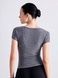 Women's sports T-shirt for fitness with a wide neck, Second Skin, (gray), S