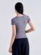 Women's sports T-shirt for fitness with a wide neck, Second Skin, (gray), S