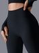 Women's 'Basic' seamless leggings with push-up, sports for fitness, (black), S