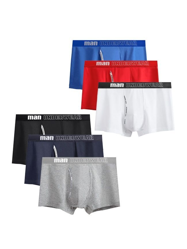 Zestaw 6 szt. męskie bawełniane bokserki, bielizna, Regular Boxers, (mix kolor&oacute;w), S