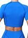 Damski dwuczęściowy komplet sportowy do fitnessu, ze szwami zewnętrznymi, crop top i szorty, Sculpt Armor, (niebieski elektryczny), S