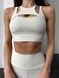 Women's sports leggings with push-up and V-shaped belt, Balance, (ivory), S