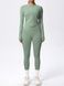 Three-piece set "Basic Fit Long" - leggings, top, rashguard, women's fitness tracksuit, (pistache), S