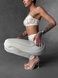 Women's sports leggings for fitness with external seams, Sculpt, (champagne), S