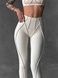Women's sports leggings for fitness with external seams, Sculpt, (champagne), S