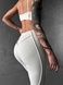 Women's sports leggings for fitness with external seams, Sculpt, (champagne), S