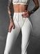 Women's sports leggings for fitness with external seams, Sculpt, (champagne), S