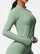 Rashguard z długim rękawem i zamkiem błyskawicznym, bazowa damska bluza sportowa do fitnessu, Basic Fit, (pistacjowy), S