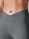 Women's push-up fitness leggings with V-belt, V-shape, (gray), S