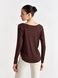 Bluza damska z szerokim dekoltem w szpic, Second Skin, (czekoladowy), S