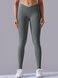 Women's push-up fitness leggings with V-belt, V-shape, (gray), S