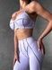 Women's push-up sports top for fitness with removable cups and external seams, Sculpt Bra, (lavender), S