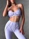 Women's push-up sports top for fitness with removable cups and external seams, Sculpt Bra, (lavender), S
