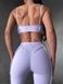 Women's push-up sports top for fitness with removable cups and external seams, Sculpt Bra, (lavender), S