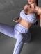 Women's push-up sports top for fitness with removable cups and external seams, Sculpt Bra, (lavender), S