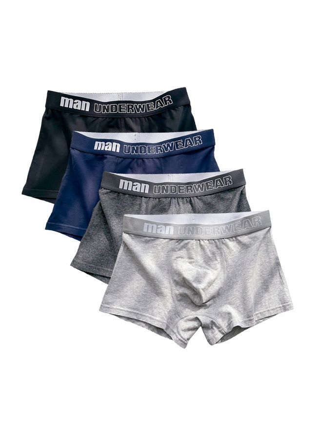 Set of 4 pcs. men's cotton boxer briefs, underwear, Classic Boxers, (colour mix), S