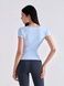 Women's sports T-shirt for fitness with a wide neck, Second Skin, (light blue), S