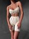 Women&rsquo;s two-piece fitness set with external seams, top and shorts, Sculpt Muse, (champagne), S