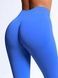 Damskie legginsy push-up fitness z dopasowaną talią, Elastic, (niebieski elektryczny), S