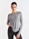 Bluza damska z szerokim dekoltem w szpic, Second Skin, (szary), S