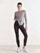 Bluza damska z szerokim dekoltem w szpic, Second Skin, (szary), S