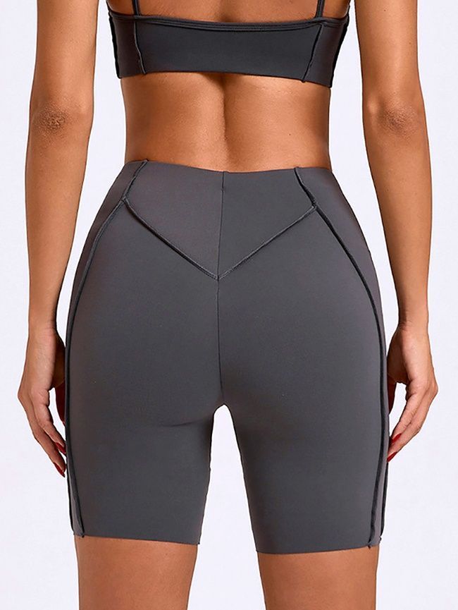 Women's sports shorts for fitness with external seams, Sculpt, (dark gray), S