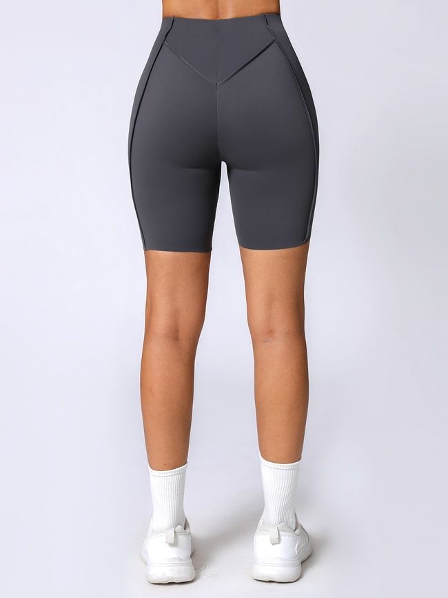 Women's sports shorts for fitness with external seams, Sculpt, (dark gray), S