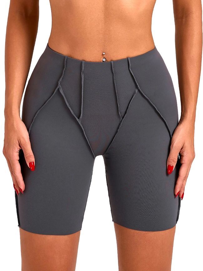 Women's sports shorts for fitness with external seams, Sculpt, (dark gray), S