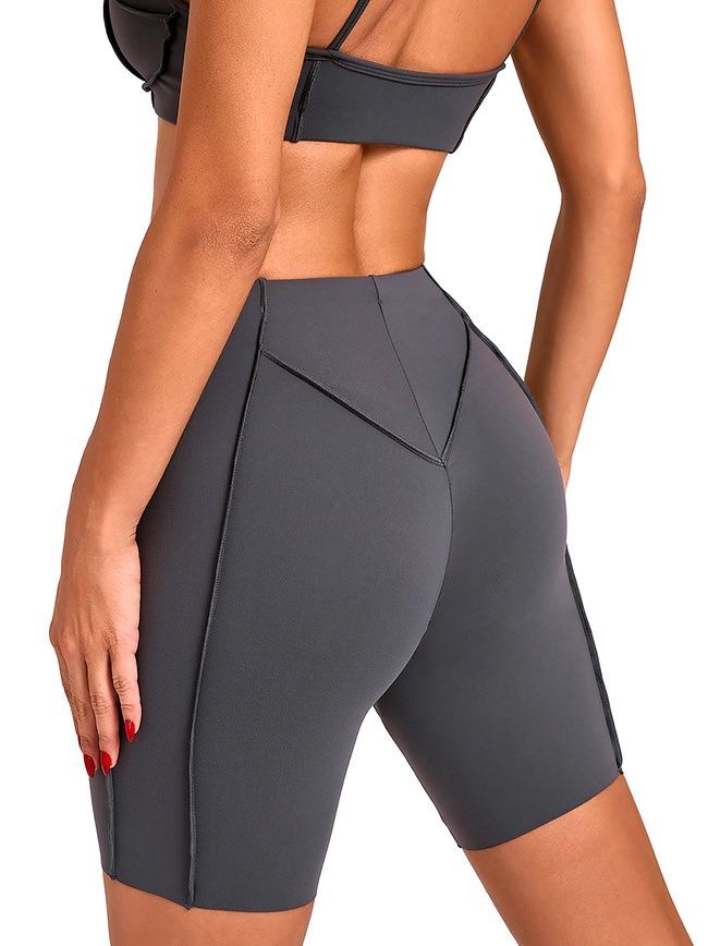 Women's sports shorts for fitness with external seams, Sculpt, (dark gray), S