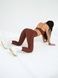 Women&rsquo;s fitness sports set with external seams, top and leggings, Sculpt Set, (chocolate), S
