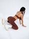 Women&rsquo;s fitness sports set with external seams, top and leggings, Sculpt Set, (chocolate), S