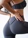 Women&rsquo;s two-piece fitness set with external seams, top and shorts, Sculpt Muse, (dark gray), S